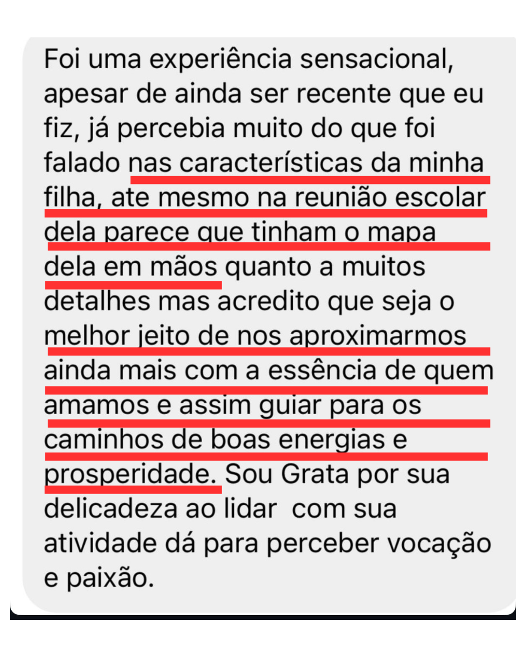 Depoimento real de aluna sobre a numerologia de Raquel Vieira
